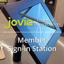 Jovia FCU : Client check-in station with VidaMounts