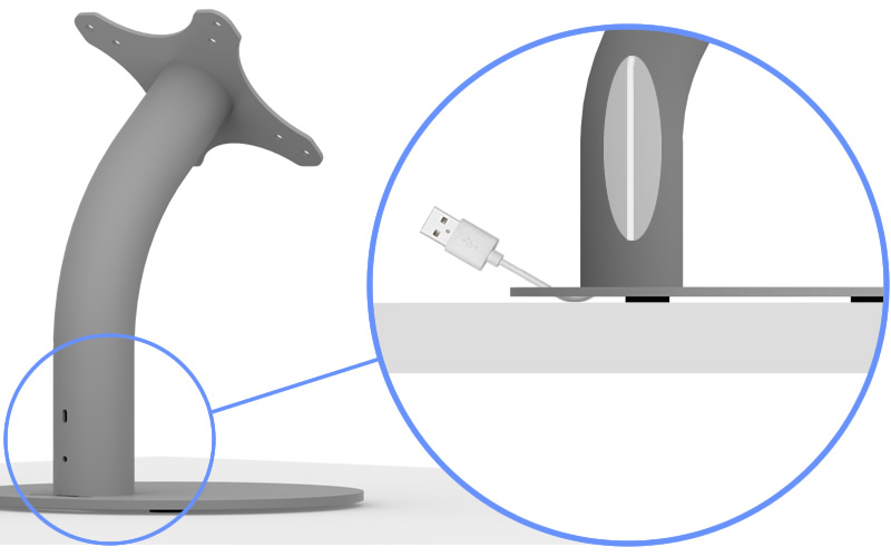 Flexible VESA Surface Mount - Wire Management