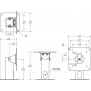 Technical Drawing, 360 Tilting VESA Surface Mount - White