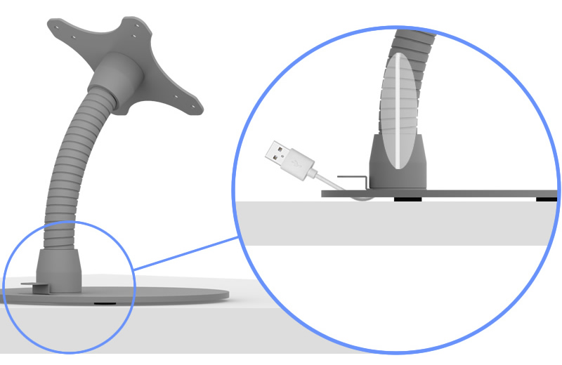 Flexible VESA Surface Mount - Wire Management